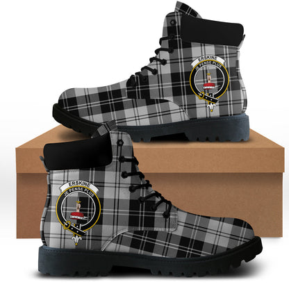 Erskine Black and White Tartan Plaid All Season Boots