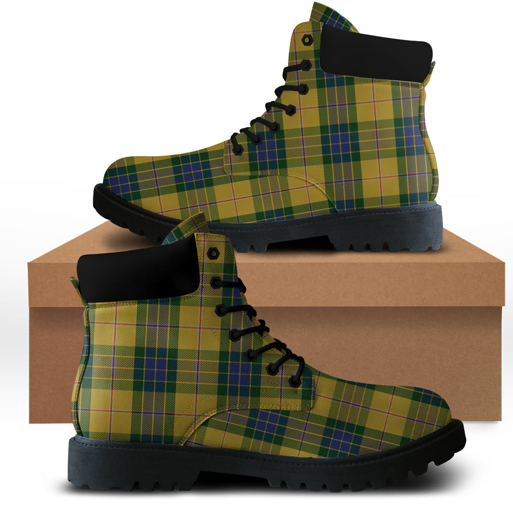 Fraser Yellow Tartan Plaid All Season Boots