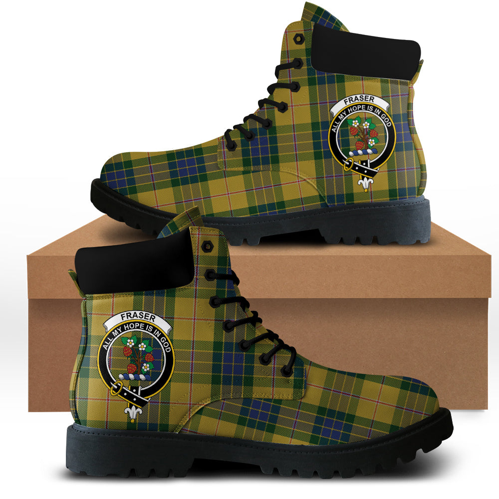 Fraser Yellow Tartan Plaid All Season Boots