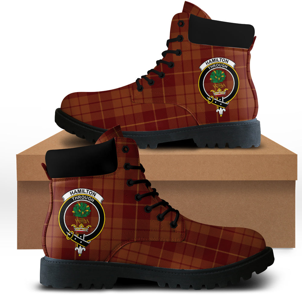 Hamilton Red Tartan Plaid All Season Boots