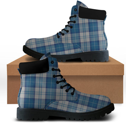 Menzies Dress Blue and White Tartan Plaid All Season Boots