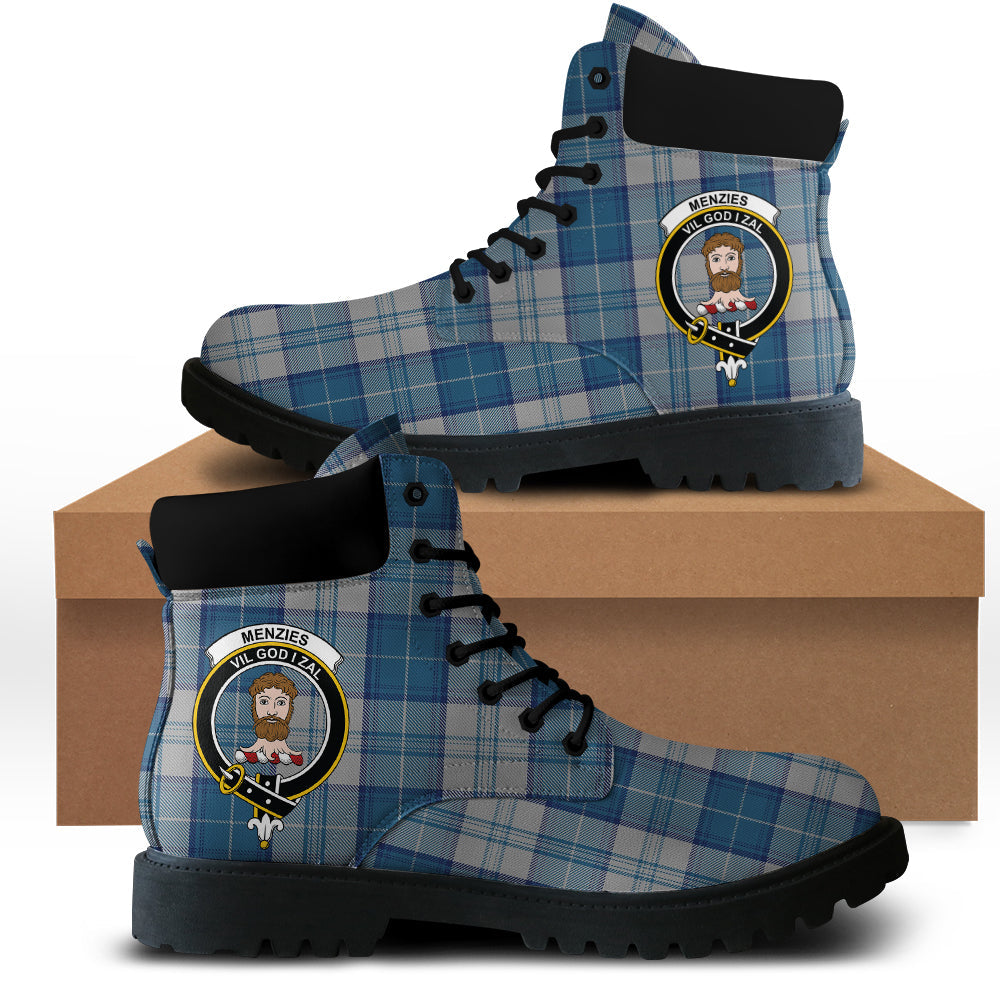 Menzies Dress Blue and White Tartan Plaid All Season Boots