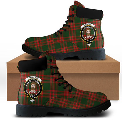 Menzies Green Modern Tartan Plaid All Season Boots