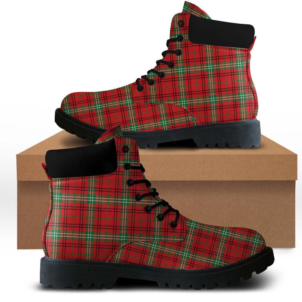 Morrison Red Modern Tartan Plaid All Season Boots