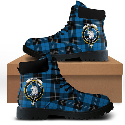 Ramsay Blue Ancient Tartan Plaid All Season Boots