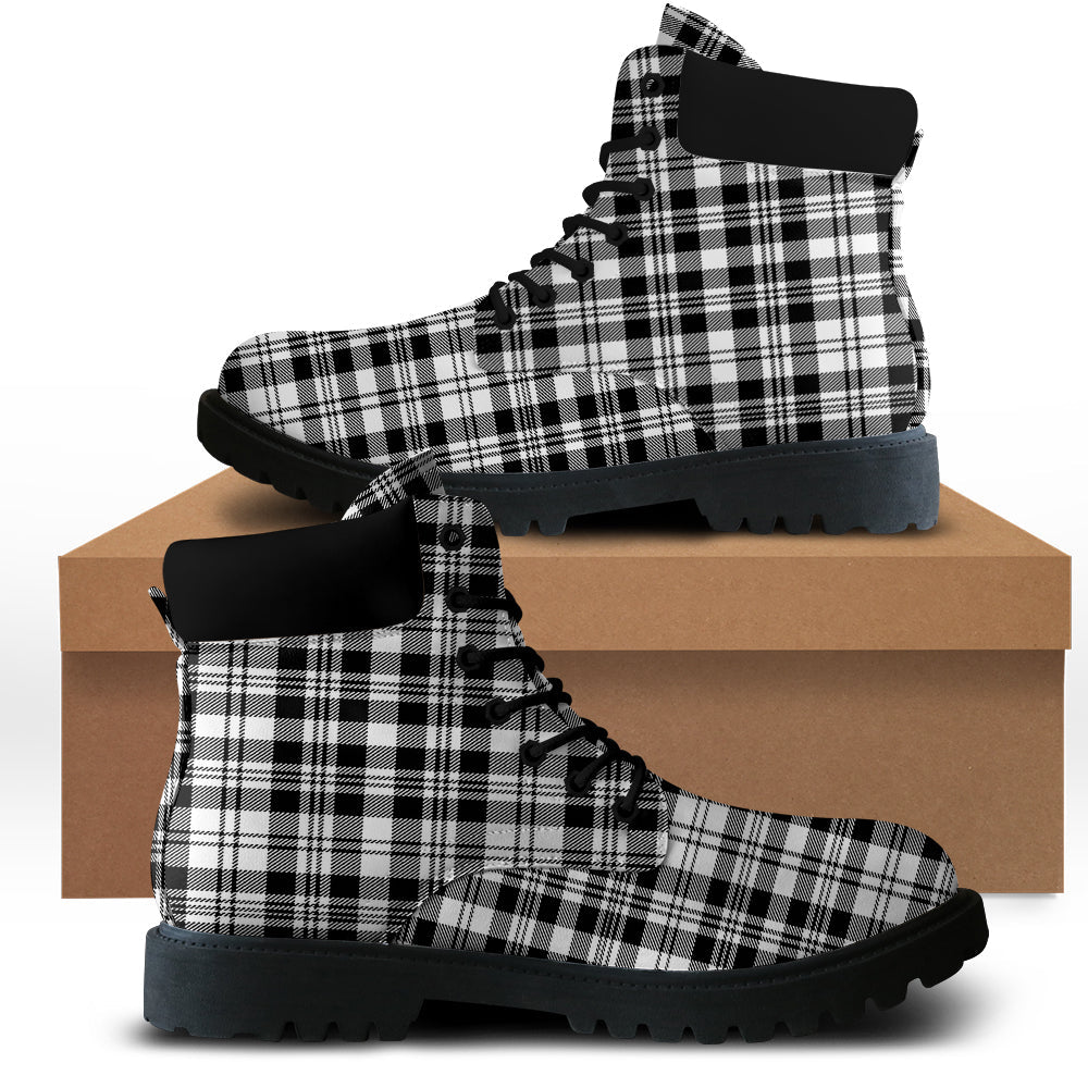 Scott Black White Tartan Plaid All Season Boots