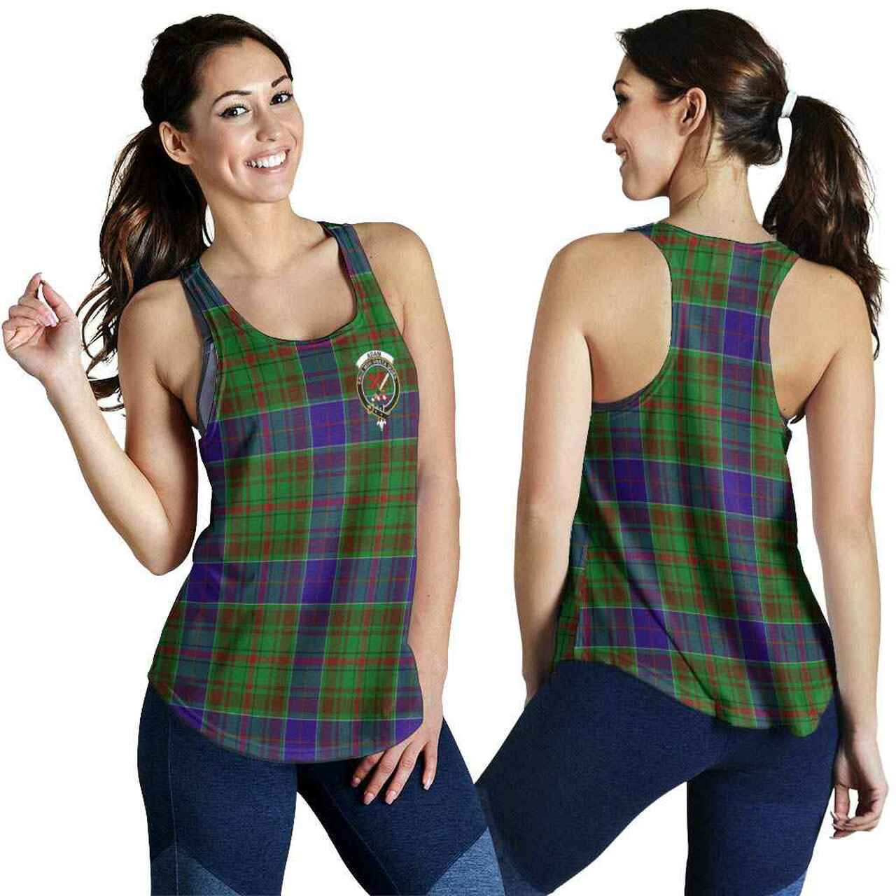 Adam Tartan Crest Women Racerback Tank