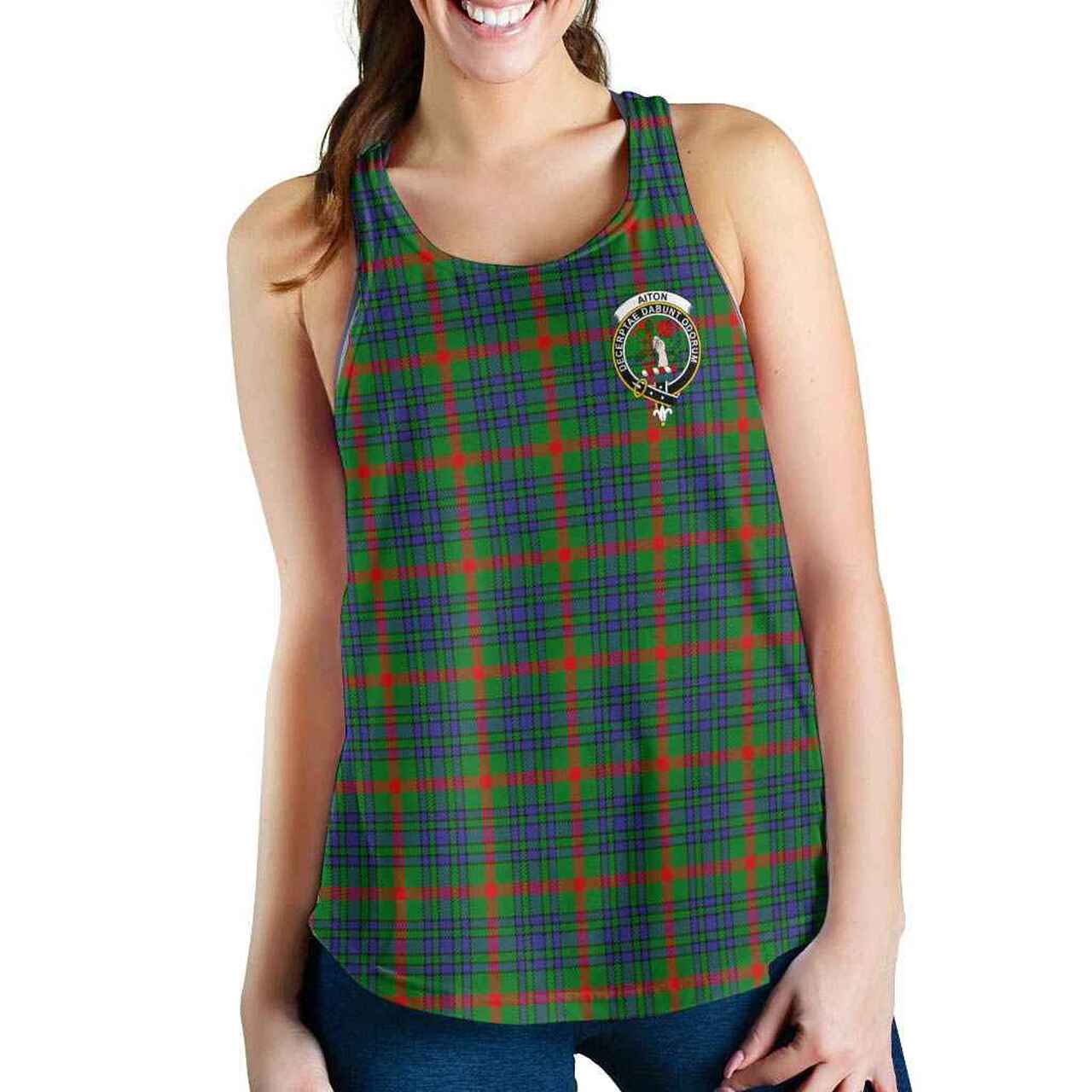 Aiton Tartan Crest Women Racerback Tank