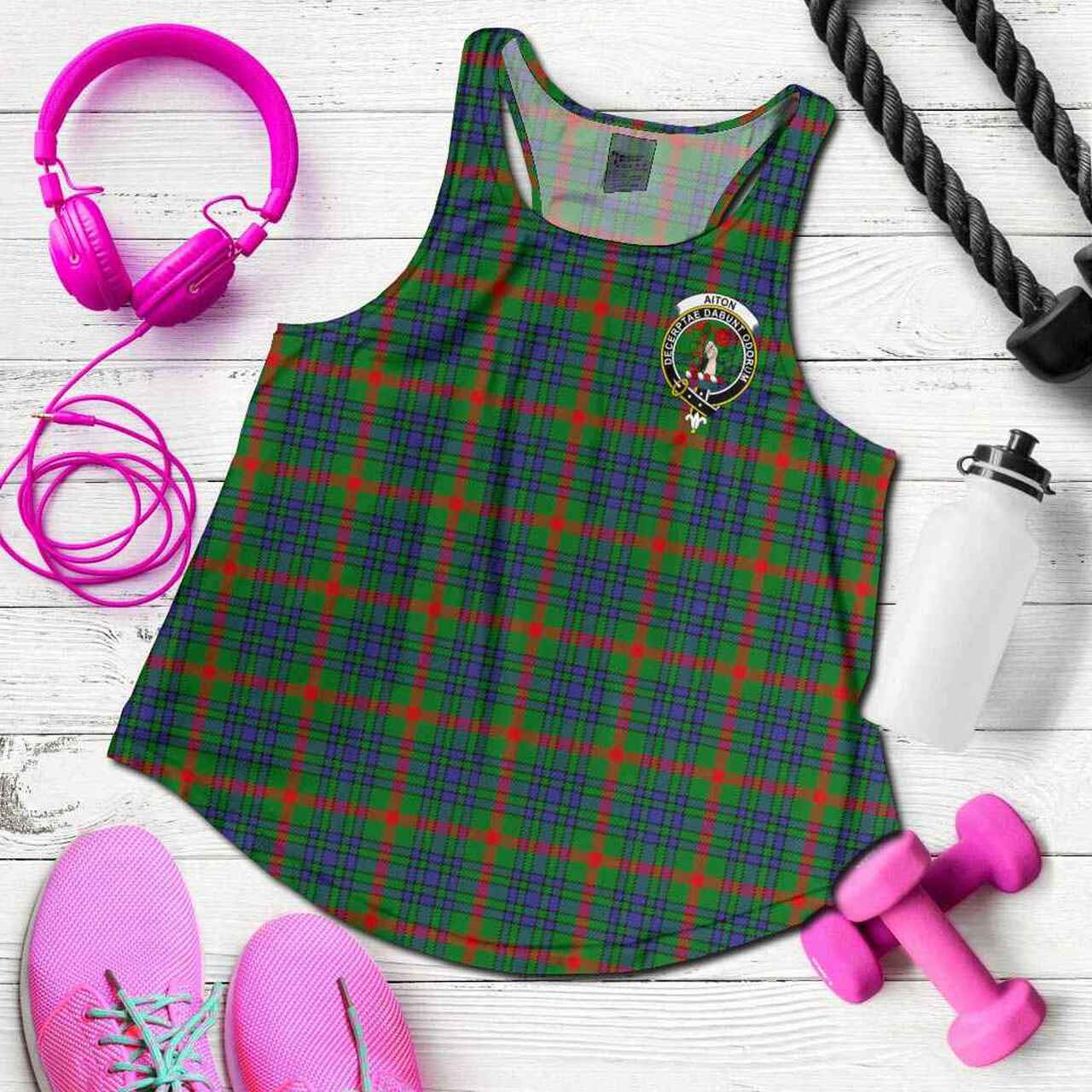 Aiton Tartan Crest Women Racerback Tank