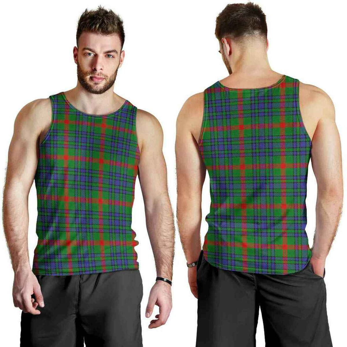 Aiton Tartan Plaid Men Tank Top