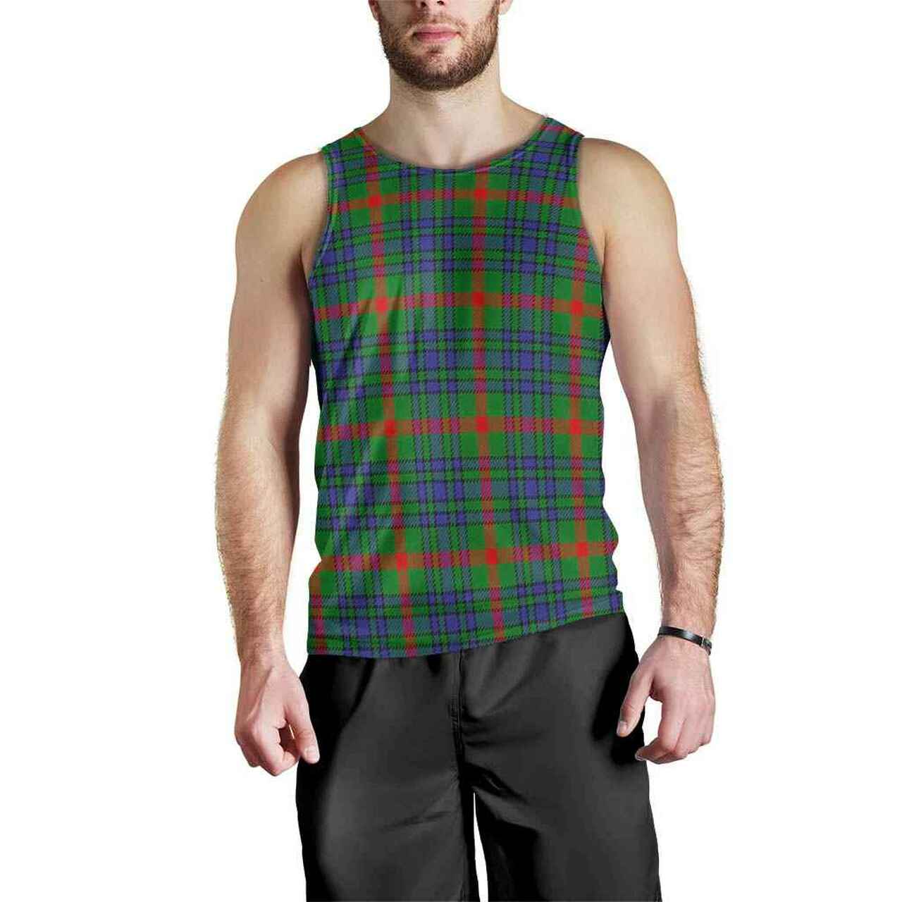 Aiton Tartan Plaid Men Tank Top