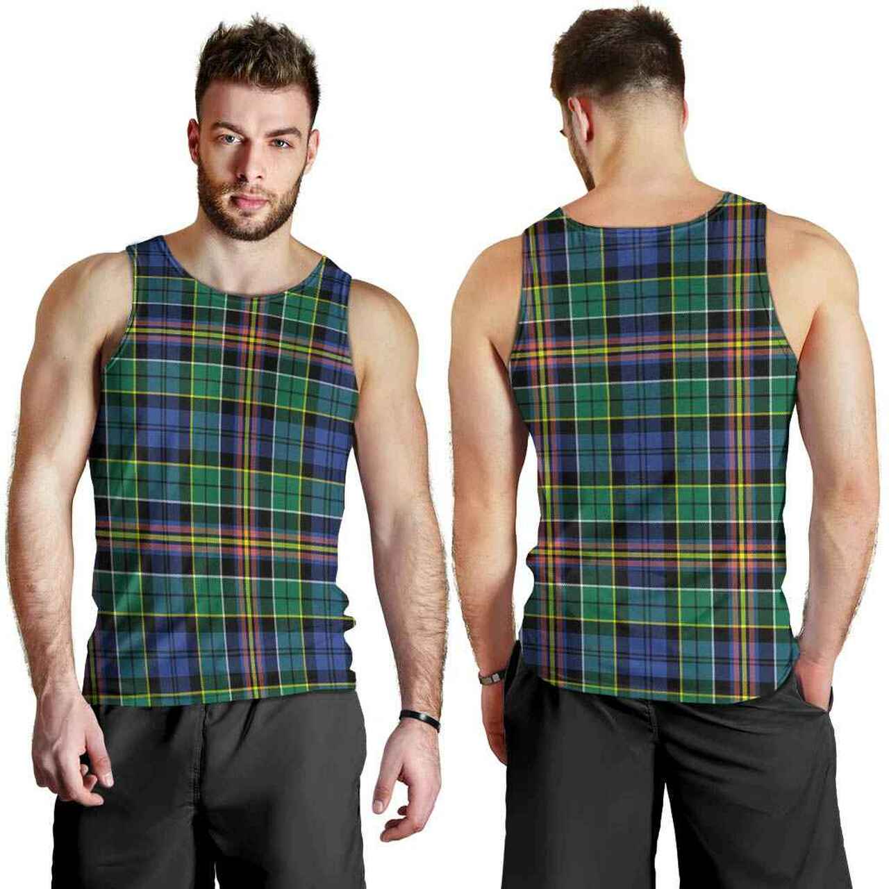 Allison Tartan Plaid Men Tank Top