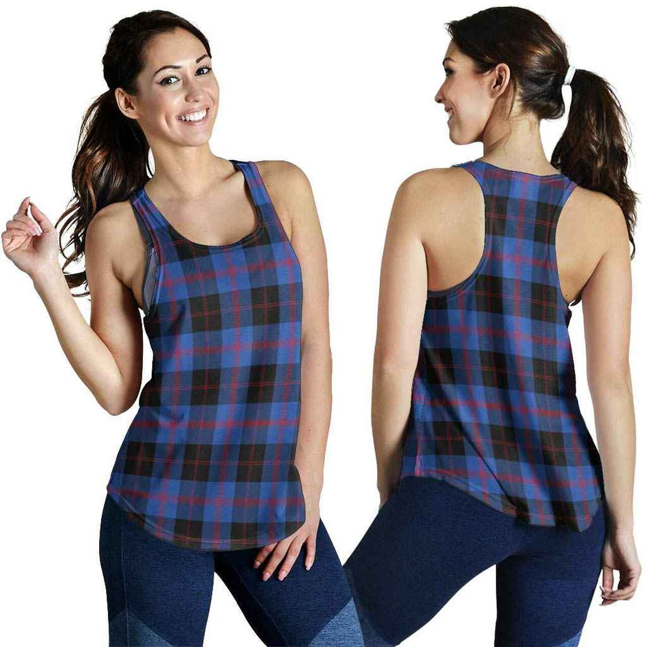 Angus Modern Tartan Plaid Women Racerback Tank