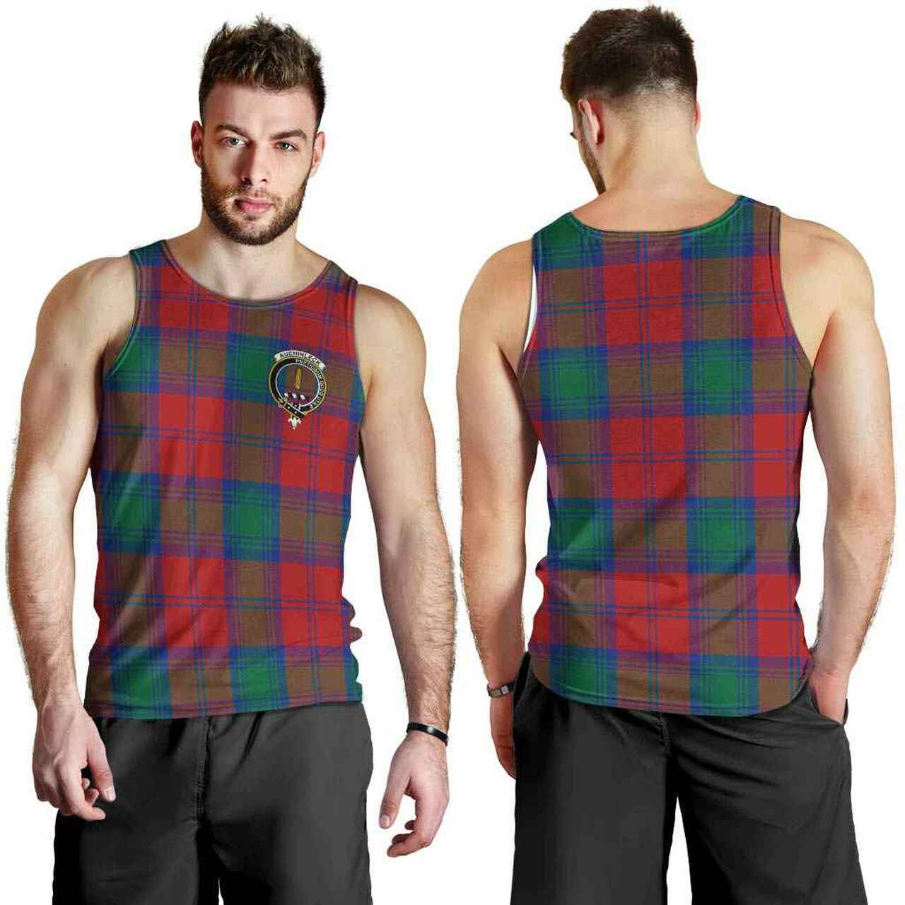 Auchinleck Tartan Crest Men Tank Top