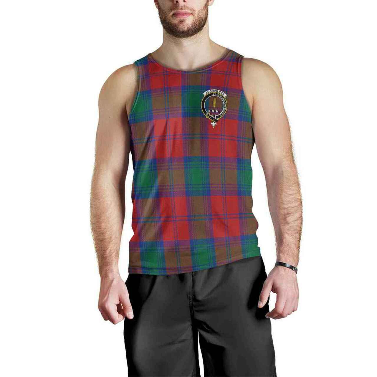 Auchinleck Tartan Crest Men Tank Top