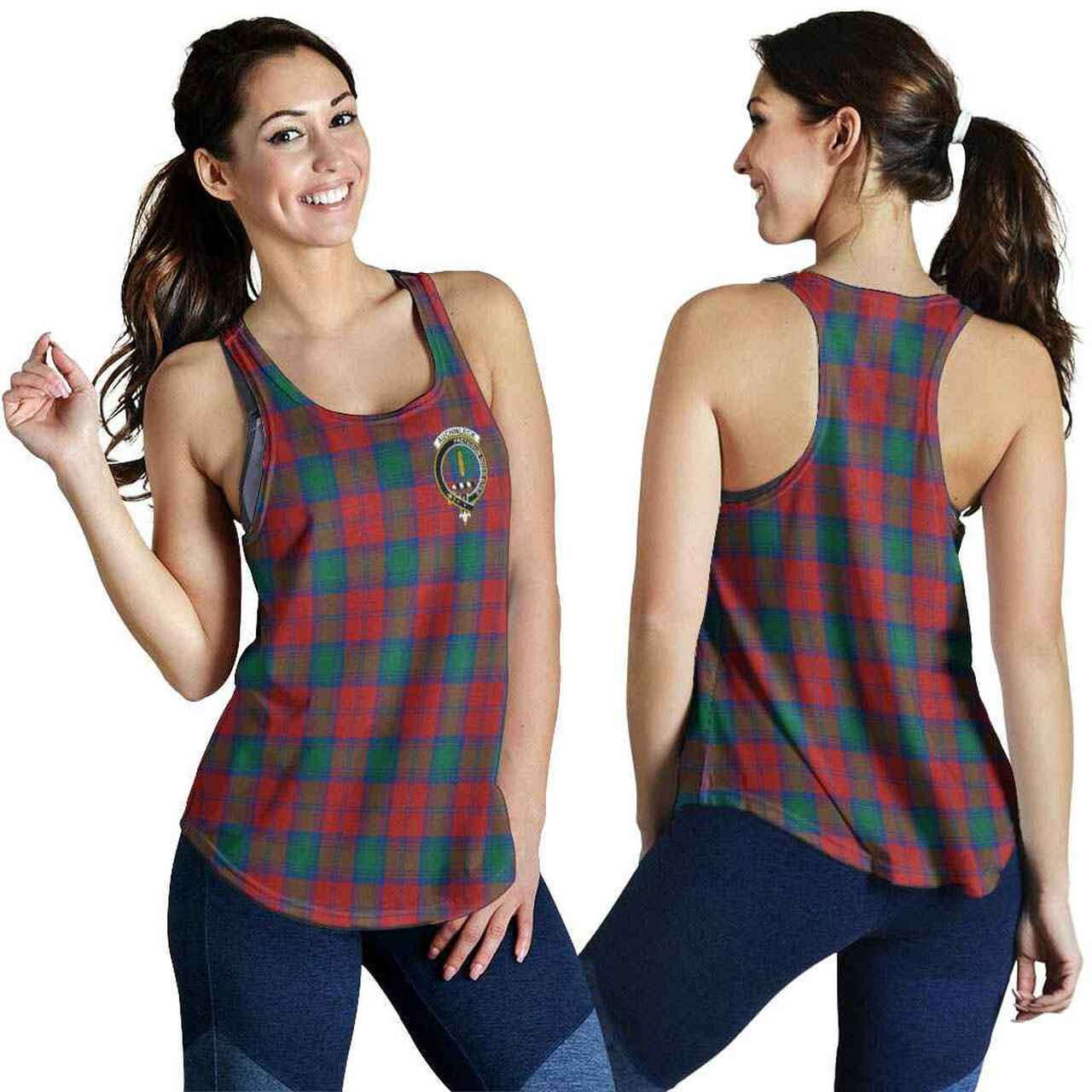 Auchinleck Tartan Crest Women Racerback Tank