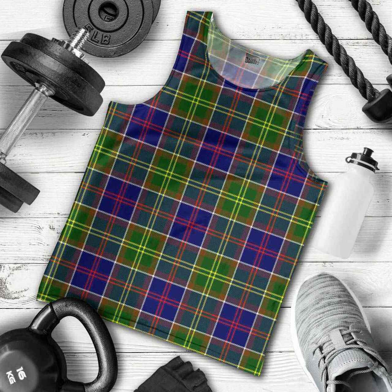 Ayrshire District Tartan Plaid Men Tank Top