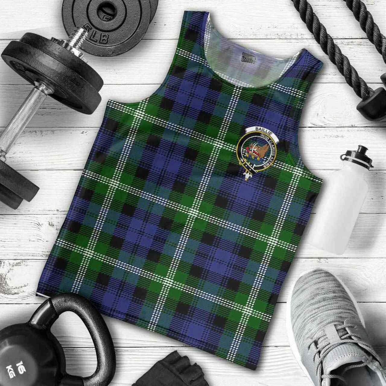 Baillie Tartan Crest Men Tank Top