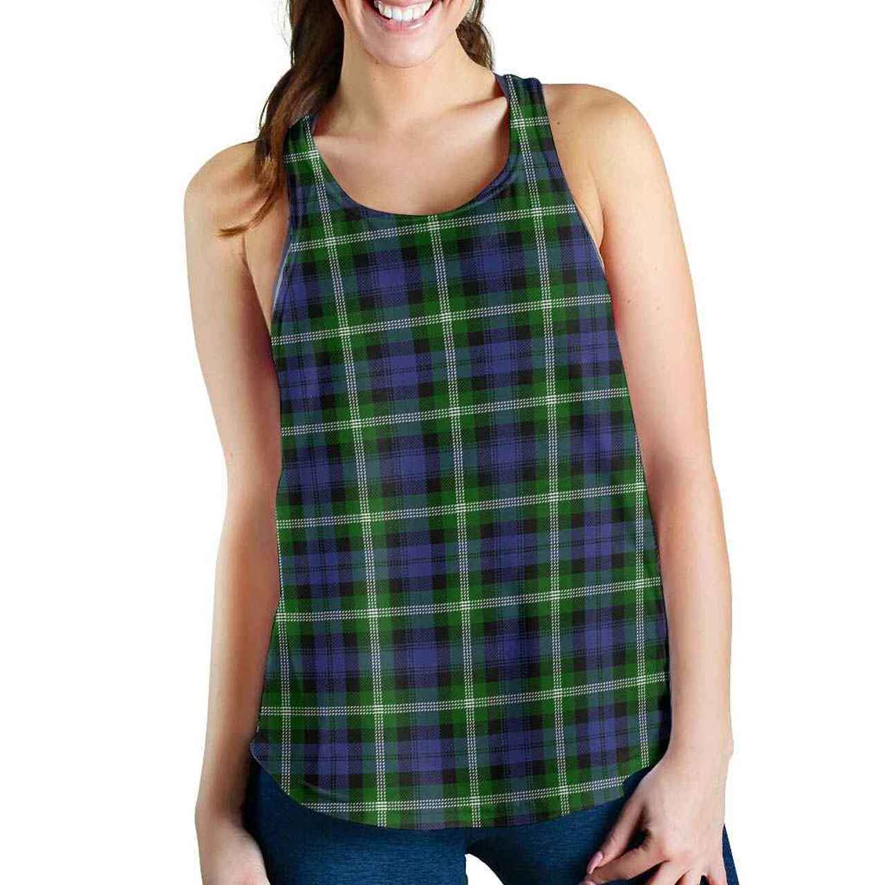 Baillie Modern Tartan Plaid Women Racerback Tank