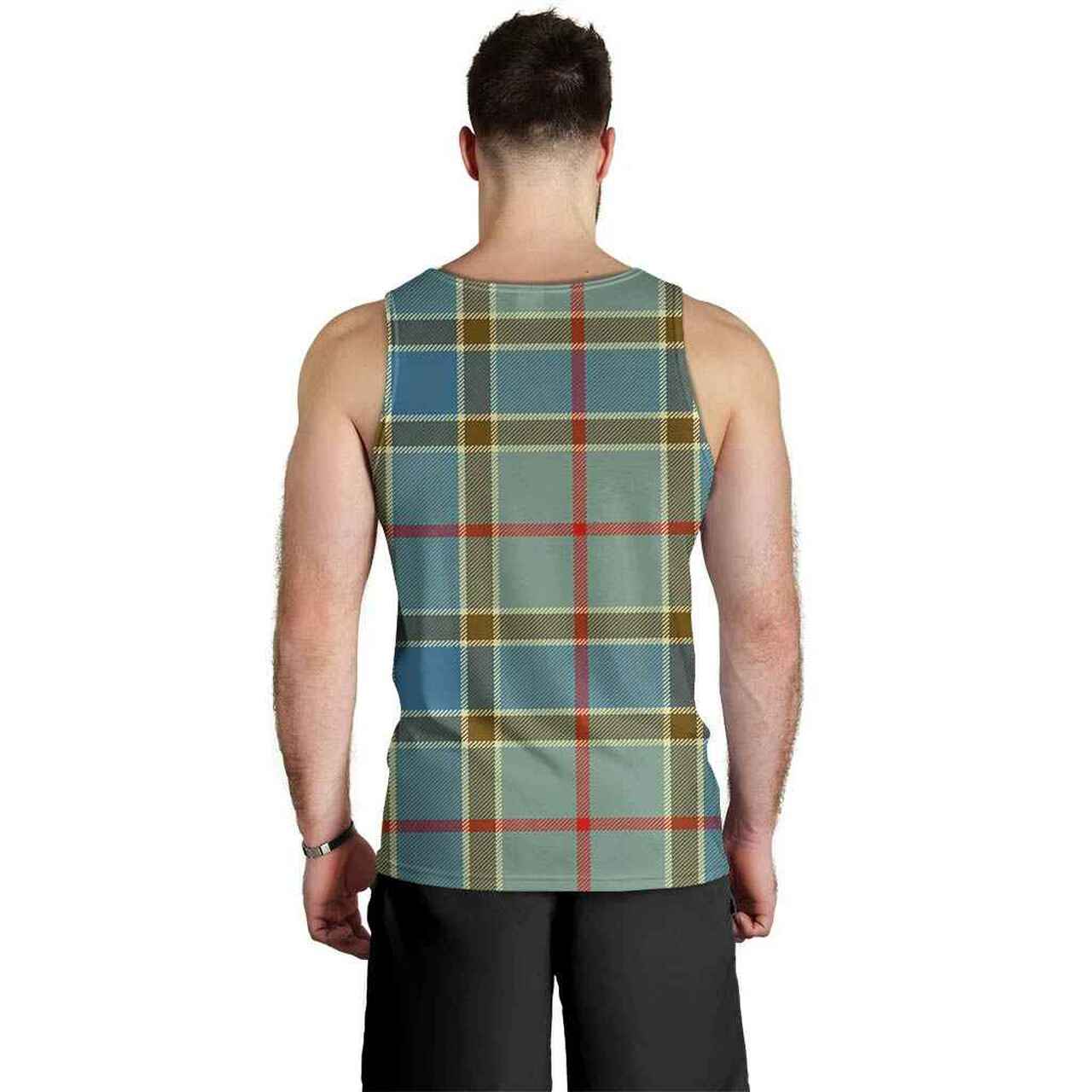 Balfour Blue Tartan Plaid Men Tank Top