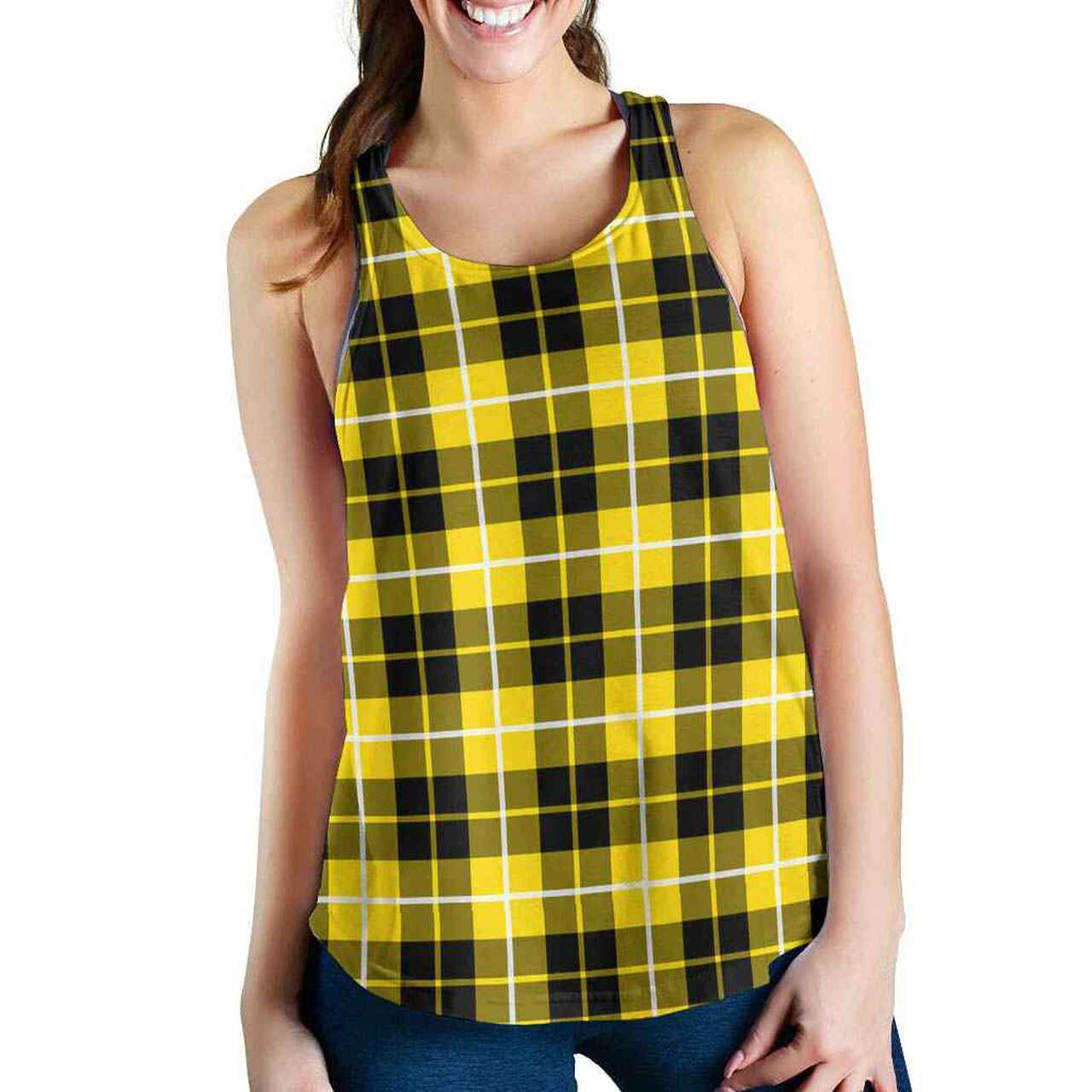 Barclay Dress Modern Tartan Plaid Women Racerback Tank