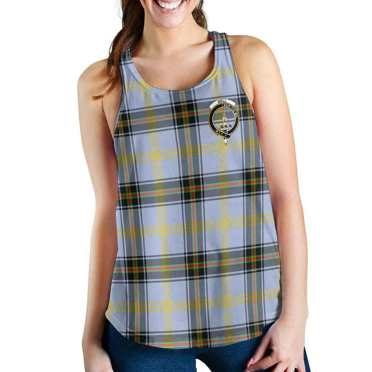 Bell Tartan Crest Women Racerback Tank