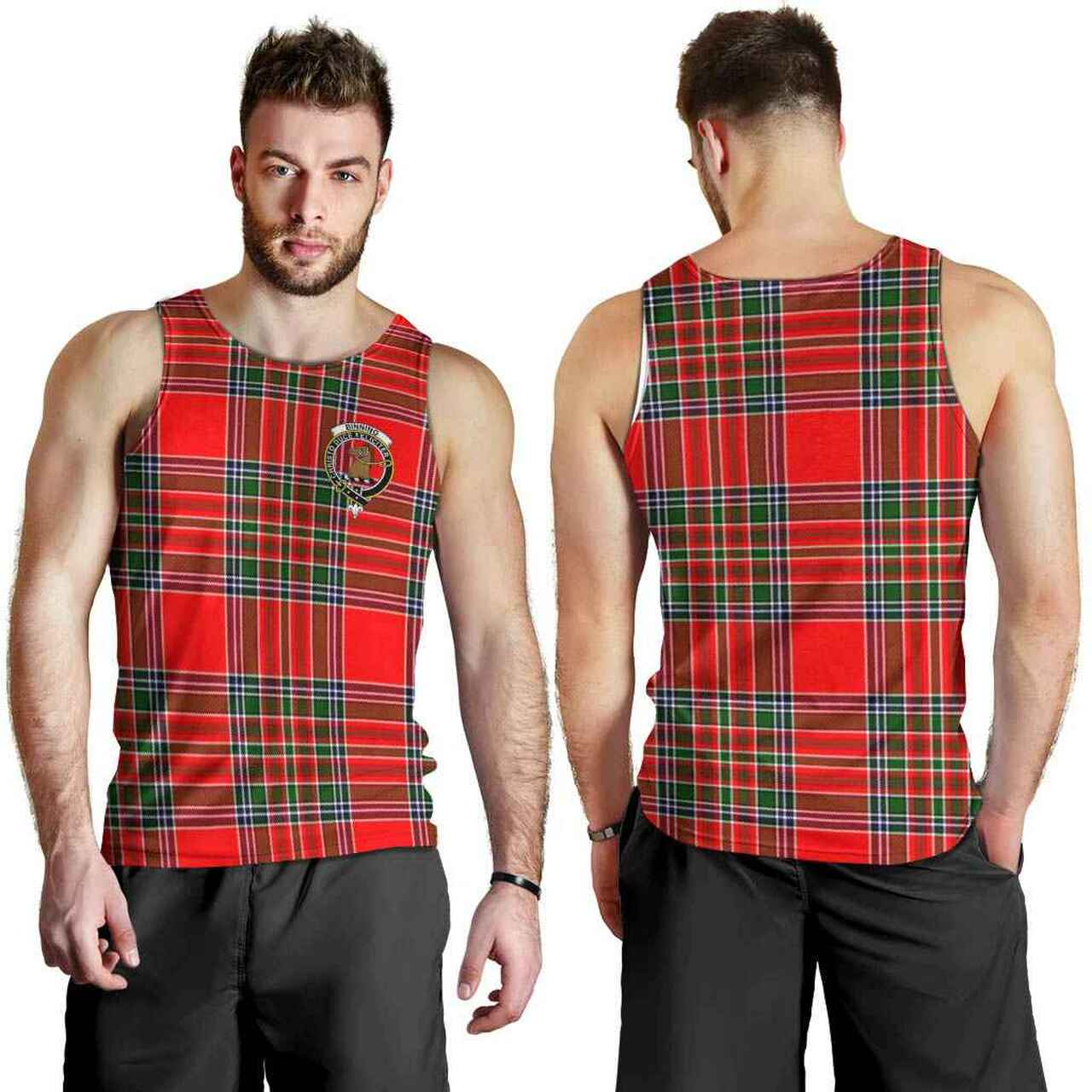 Binning of Wallifoord Tartan Crest Men Tank Top