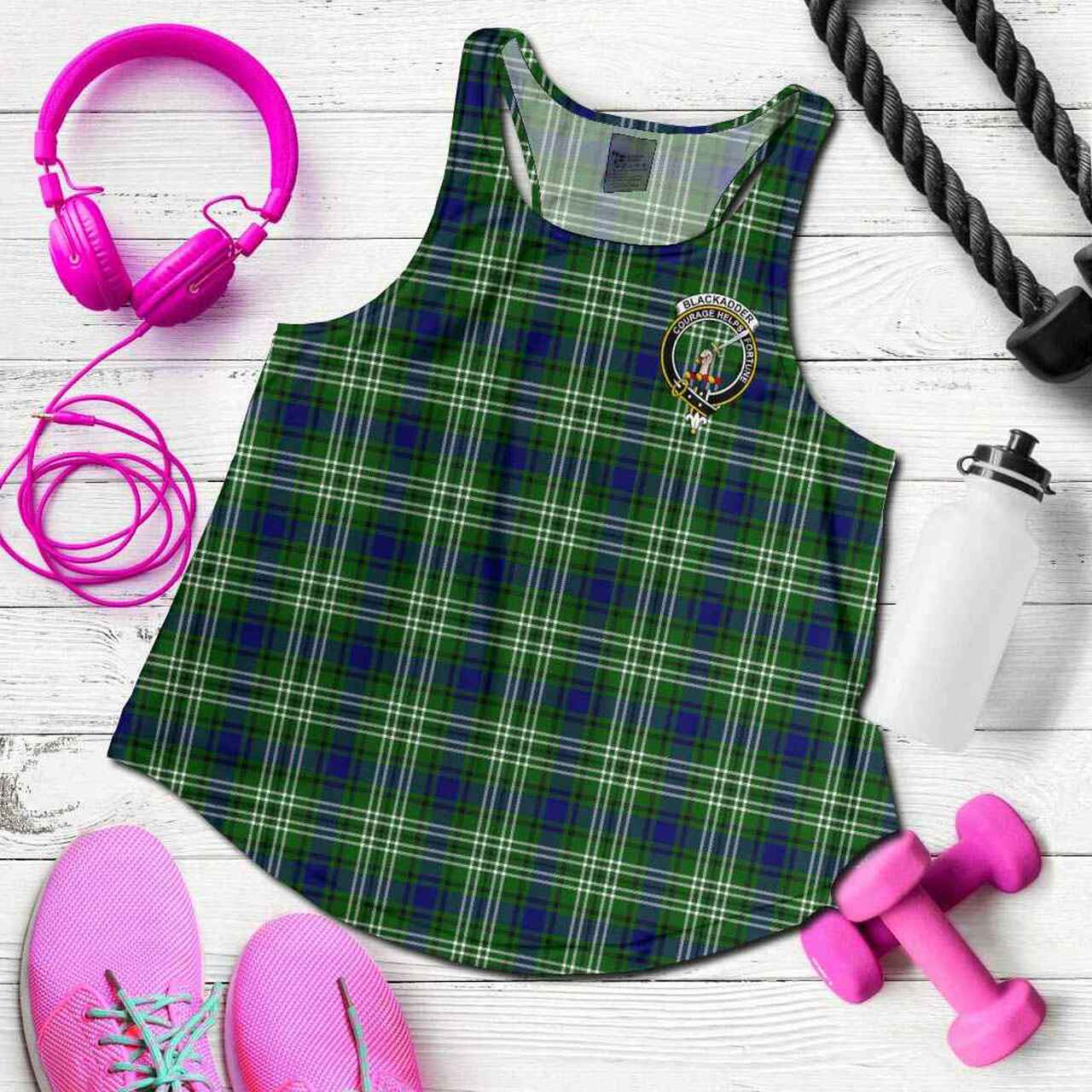 Blackadder Tartan Crest Women Racerback Tank