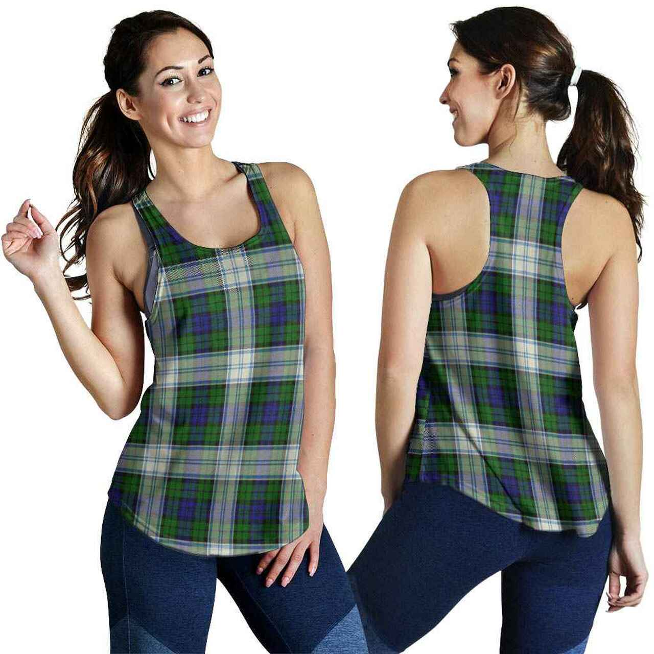 Blackwatch Dress Modern Tartan Plaid Women Racerback Tank