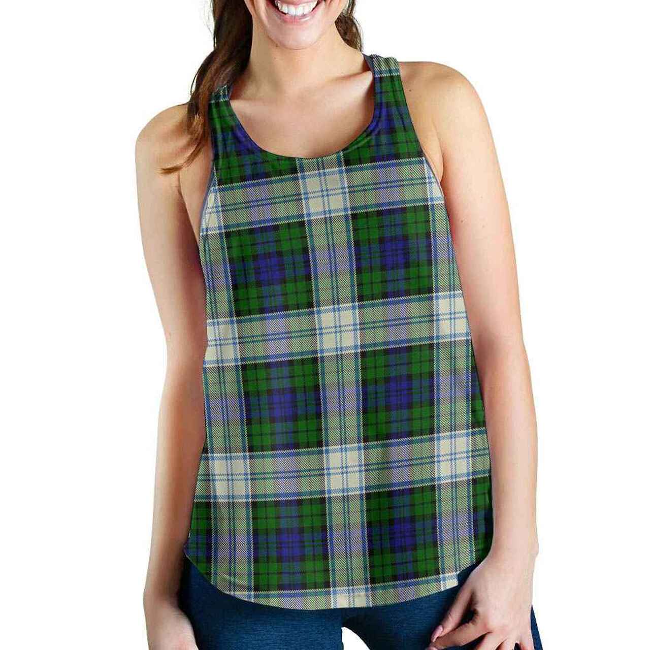 Blackwatch Dress Modern Tartan Plaid Women Racerback Tank