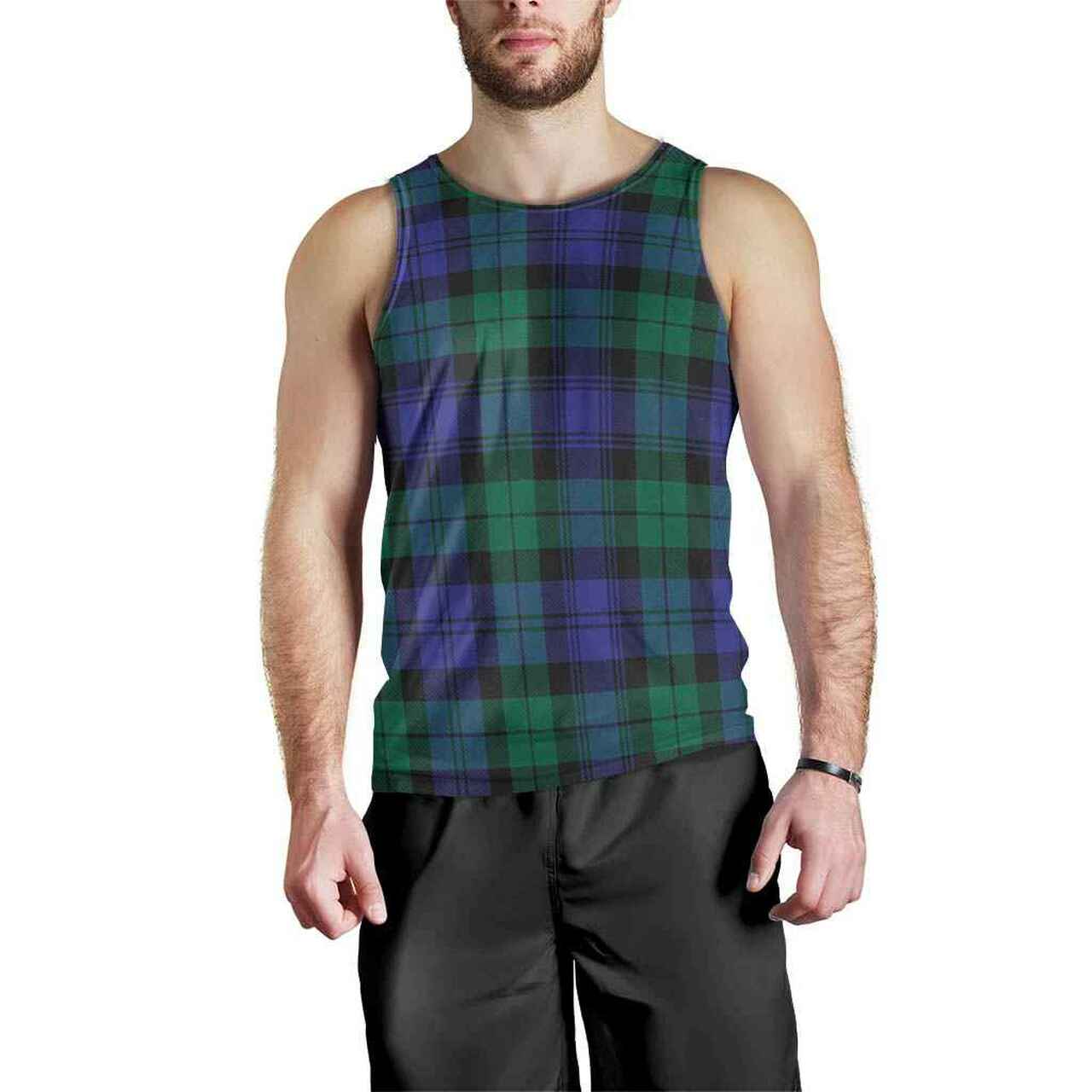 Blackwatch Modern Tartan Plaid Men Tank Top