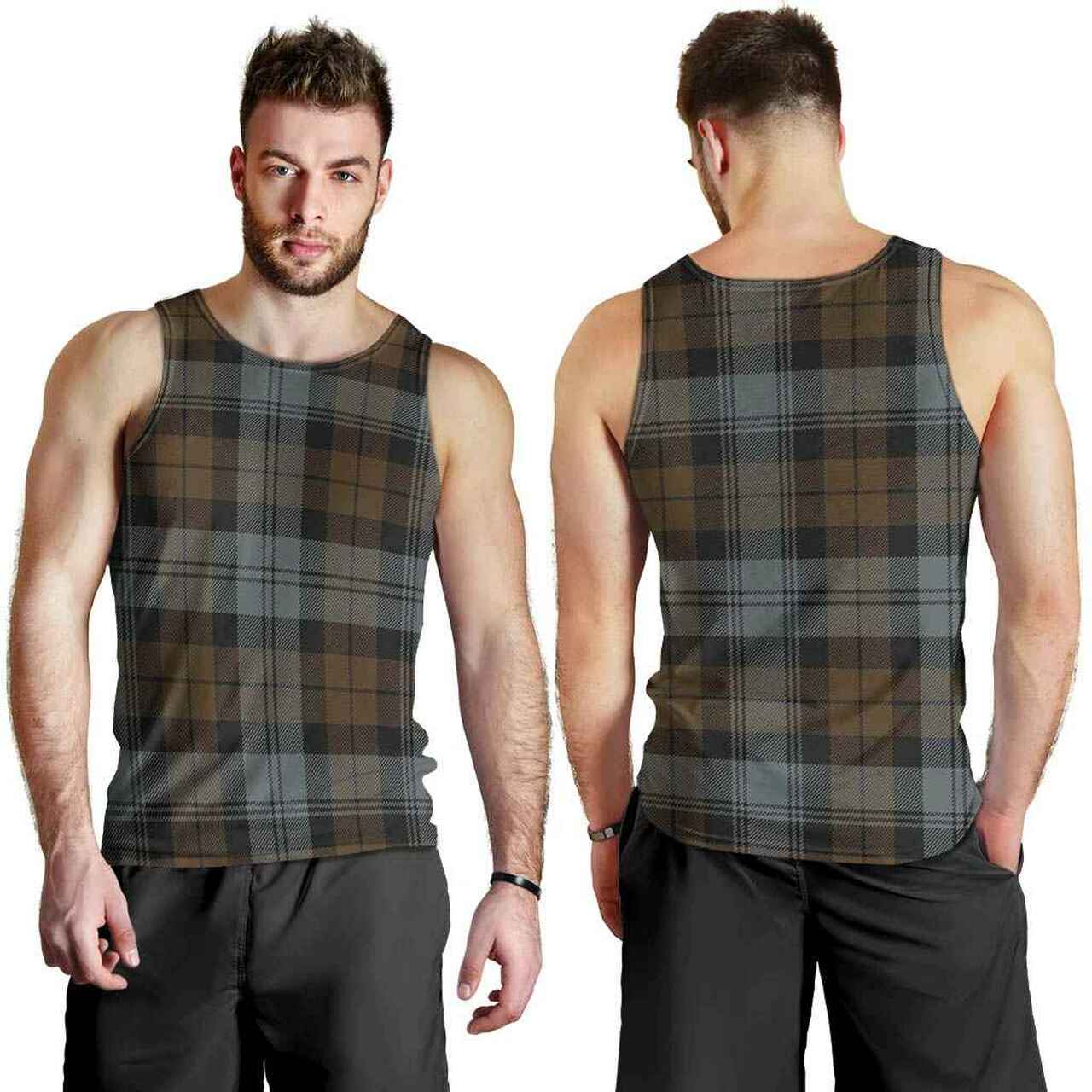 BlackWatch Weathered Tartan Plaid Men Tank Top