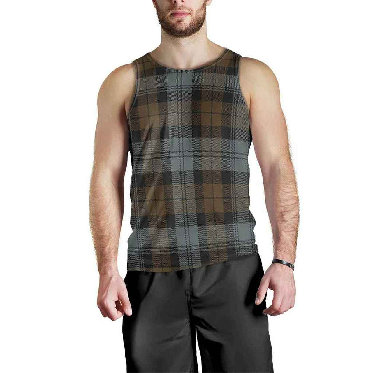 BlackWatch Weathered Tartan Plaid Men Tank Top