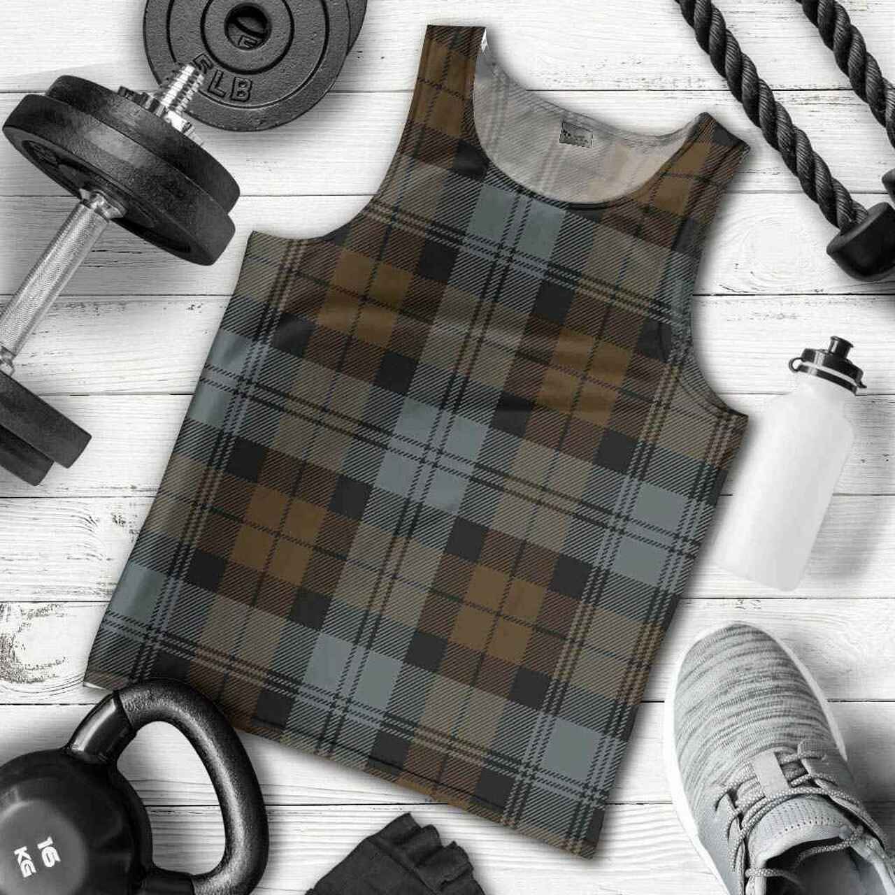 BlackWatch Weathered Tartan Plaid Men Tank Top