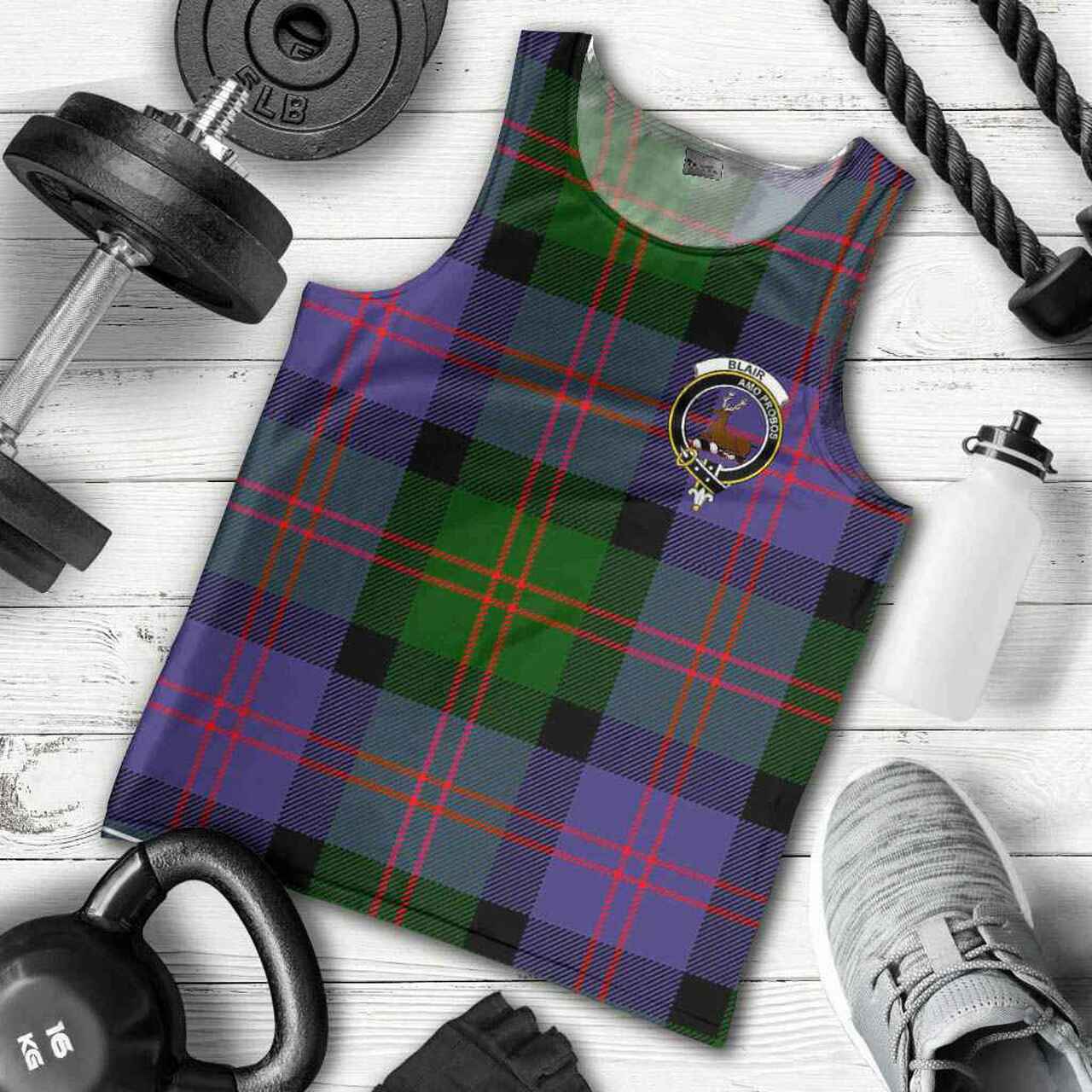 Blair Tartan Crest Men Tank Top