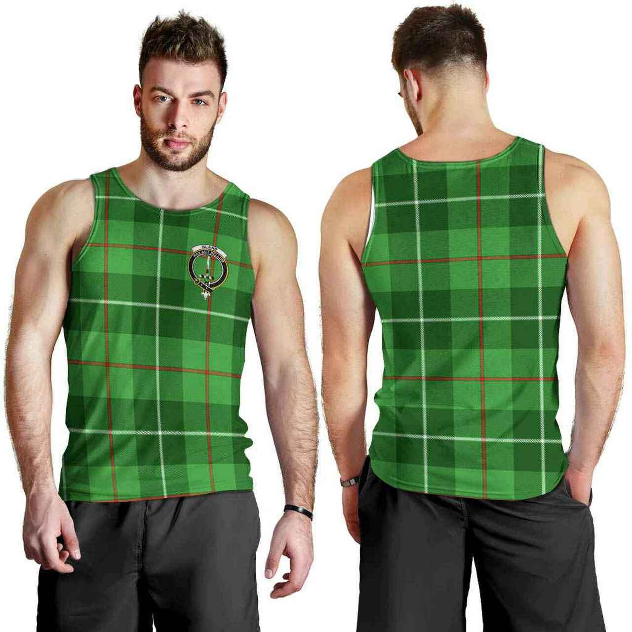 Blane Tartan Crest Men Tank Top