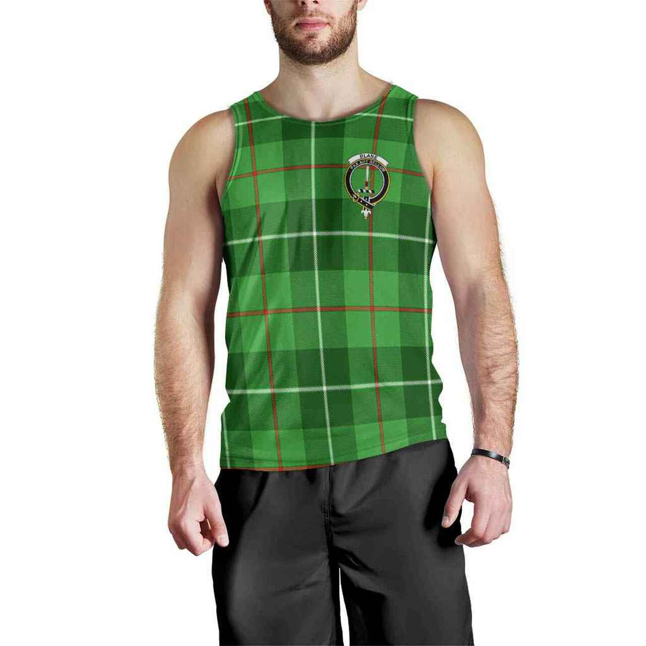 Blane Tartan Crest Men Tank Top