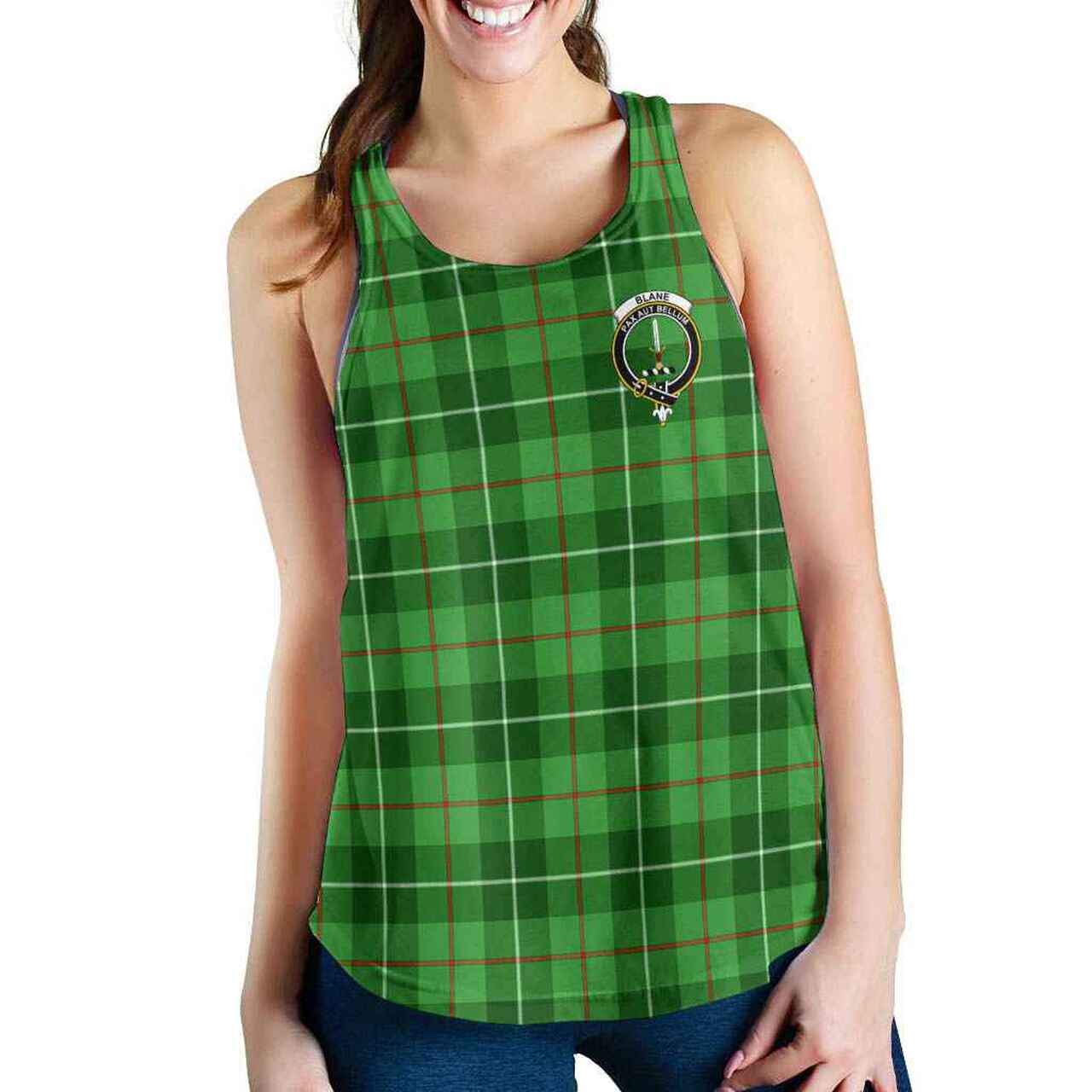 Blane Tartan Crest Women Racerback Tank