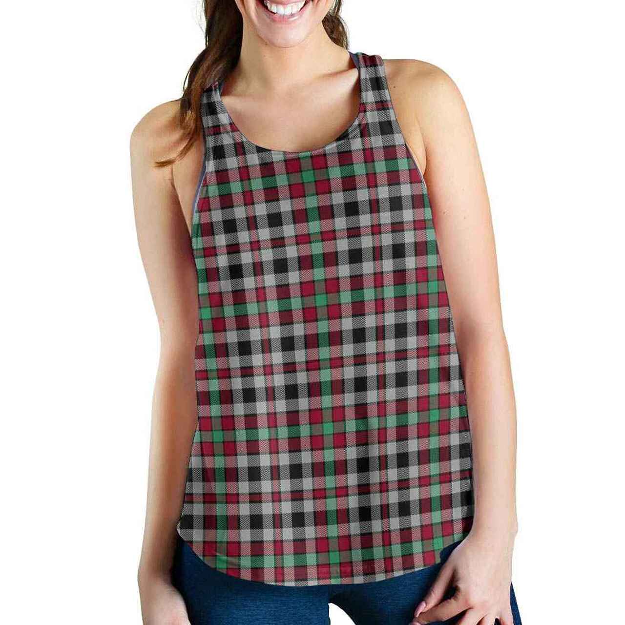 Borthwick Ancient Tartan Plaid Women Racerback Tank