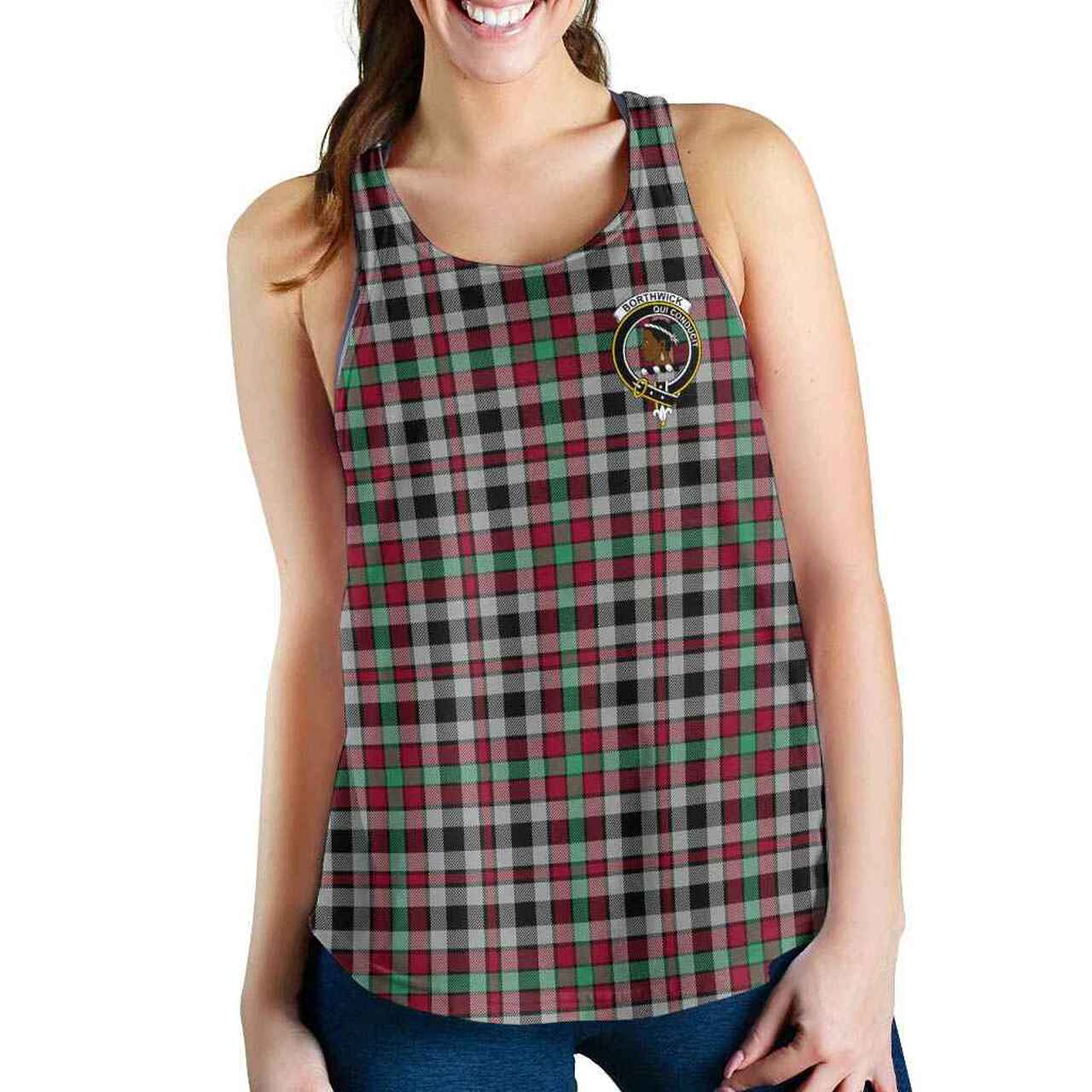 Borthwick Tartan Crest Women Racerback Tank