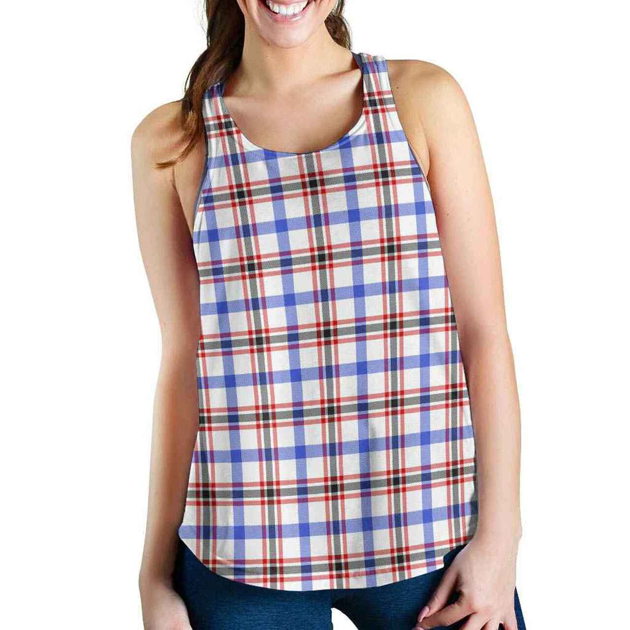 Boswell Modern Tartan Plaid Women Racerback Tank