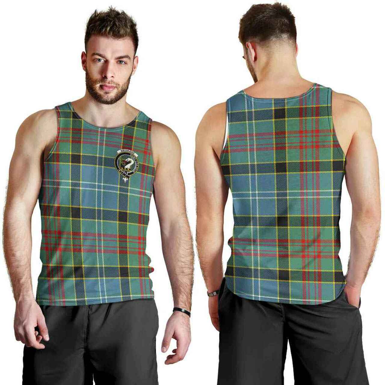 Brisbane Tartan Crest Men Tank Top