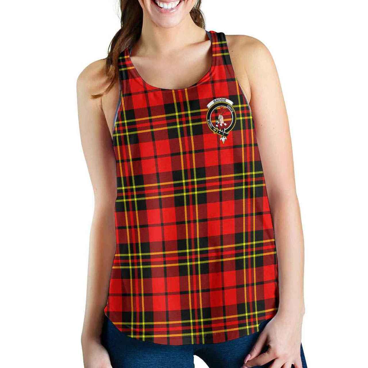 Brodie Tartan Crest Women Racerback Tank