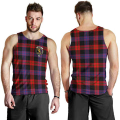 Broun Tartan Crest Men Tank Top