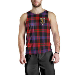 Broun Tartan Crest Men Tank Top