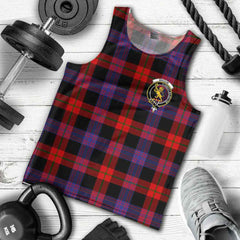 Broun Tartan Crest Men Tank Top