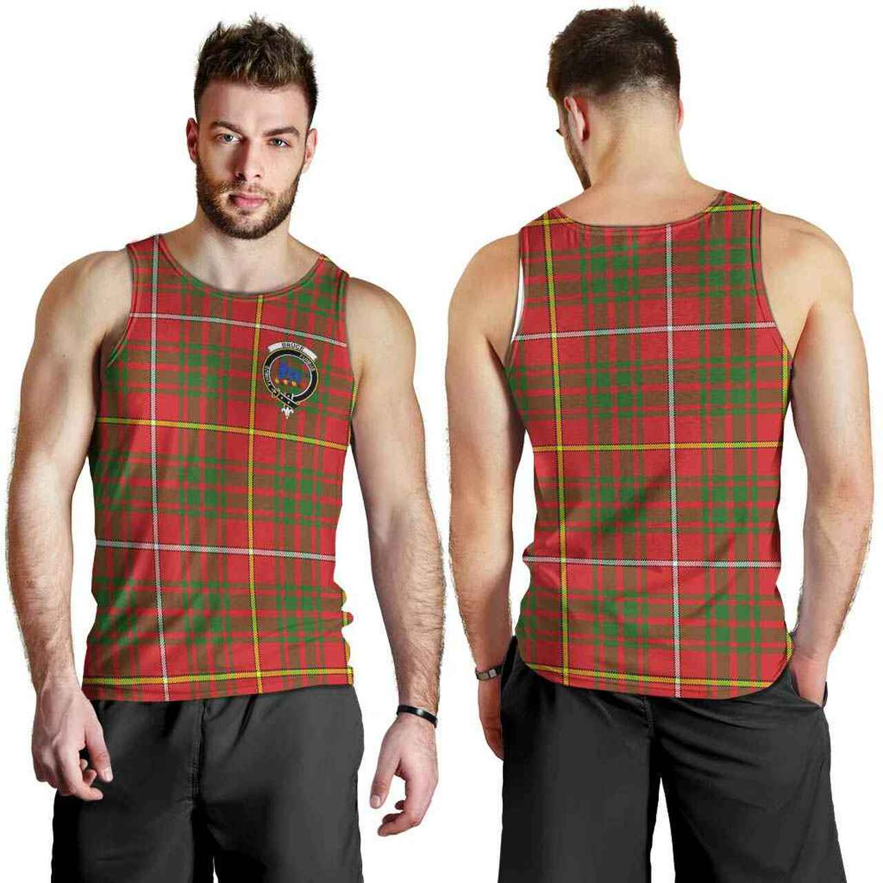 Bruce Tartan Crest Men Tank Top