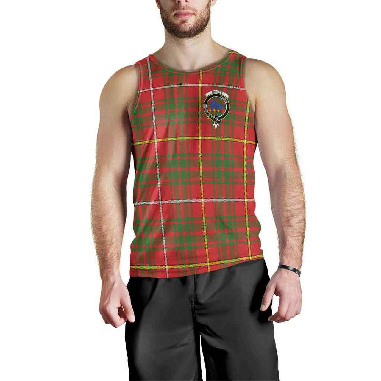 Bruce Tartan Crest Men Tank Top