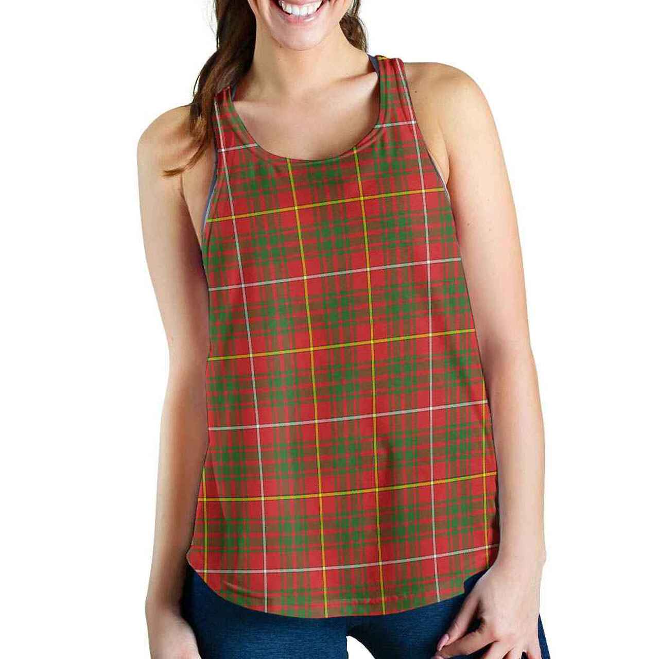 Bruce Modern Tartan Plaid Women Racerback Tank