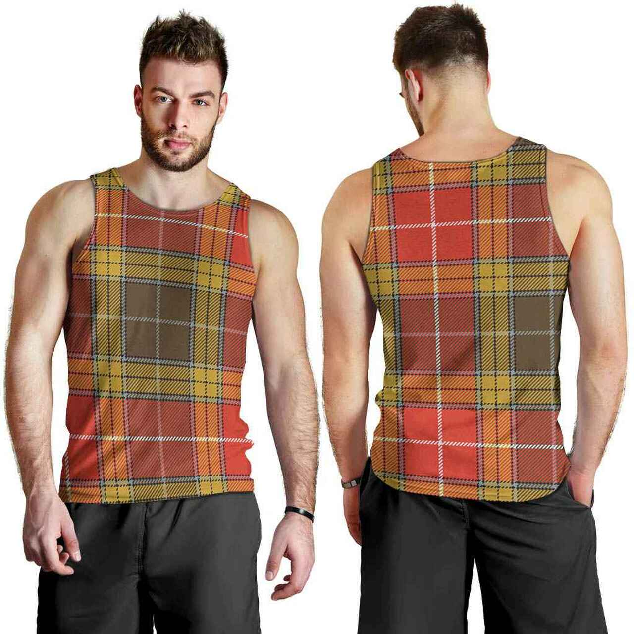 Buchanan Old Set Weathered Tartan Plaid Men Tank Top